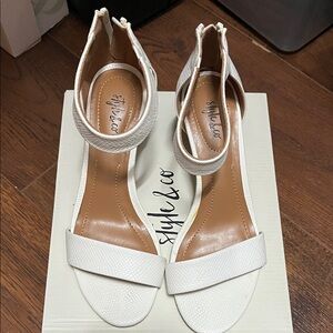 Style & Co. Women's white Heeled Sandals